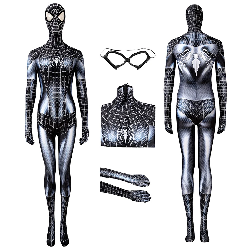 Spiderman Girls Jumpsuit Venom Spider Man Black Cat Woman Cosplay Costume 1 Spiderman Girls Jumpsuit Venom Spider Man Black Cat Woman Cosplay Costume