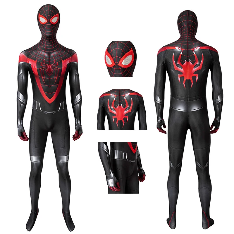 Spider Man Cosplay Costume Spiderman Miles Morales Jumpsuit Top Level 1 Spider Man Cosplay Costume Spiderman Miles Morales Jumpsuit Top Level