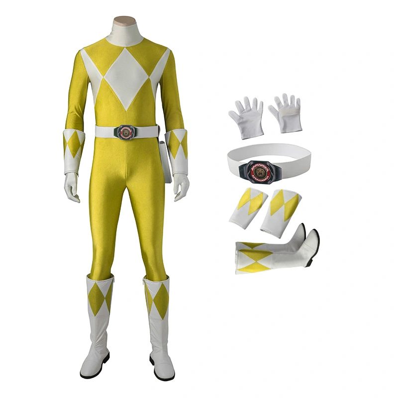 Boy Tyranno Ranger Costume Yellow Mighty Morphin' Power Rangers Cosplay Costumes 1 Boy Tyranno Ranger Costume Yellow Mighty Morphin' Power Rangers Cosplay Costumes