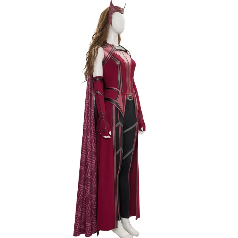 WandaVision Scarlet Witch Costume 2021 New Wanda Cosplay Suit Knit Edition 1 WandaVision Scarlet Witch Costume 2021 New Wanda Cosplay Suit Knit Edition
