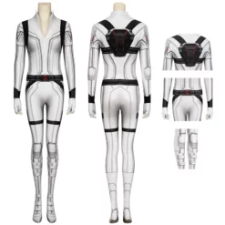 Natasha Romanoff White Jumpsuit 2020 Movie Black Widow Cosplay Costume
