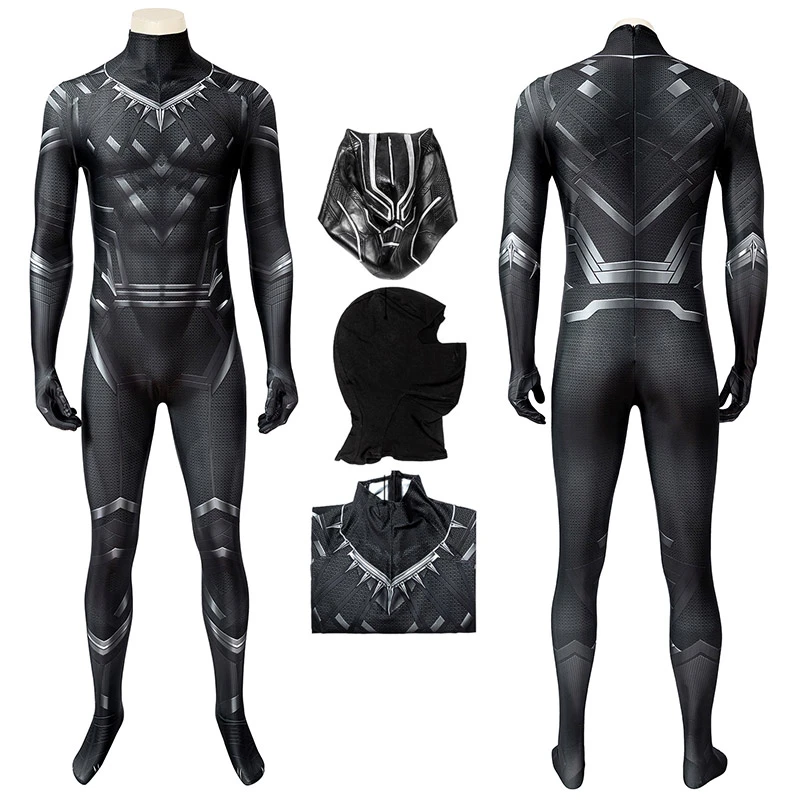 Captain America Civil War Cosplay Suit Black Panther T'Challa Jumpsuit 1 Captain America Civil War Cosplay Suit Black Panther T'Challa Jumpsuit