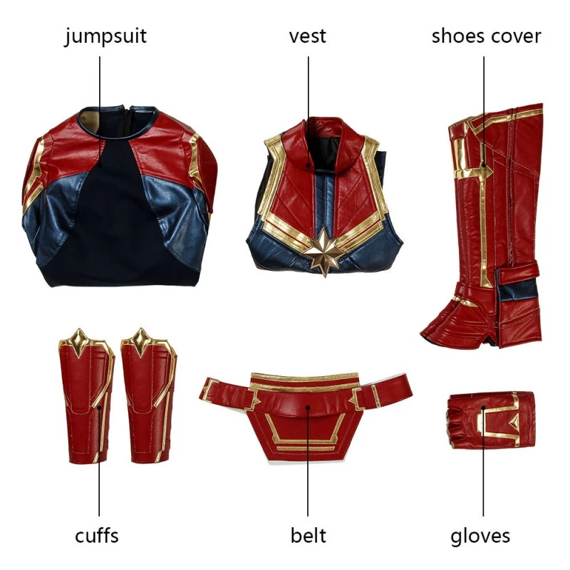 Movie Captain Marvel Carol Danvers Cosplay Costume 11 Movie Captain Marvel Carol Danvers Cosplay Costume - Image 11