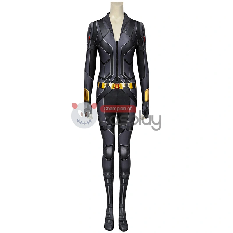 Natasha Romanoff Black Jumpsuit 2020 Movie Black Widow Cosplay Costume 2 Natasha Romanoff Black Jumpsuit 2020 Movie Black Widow Cosplay Costume - Image 2