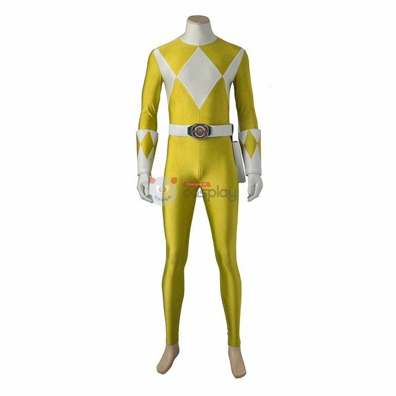 Boy Tyranno Ranger Costume Yellow Mighty Morphin' Power Rangers Cosplay Costumes 2 Boy Tyranno Ranger Costume Yellow Mighty Morphin' Power Rangers Cosplay Costumes - Image 2