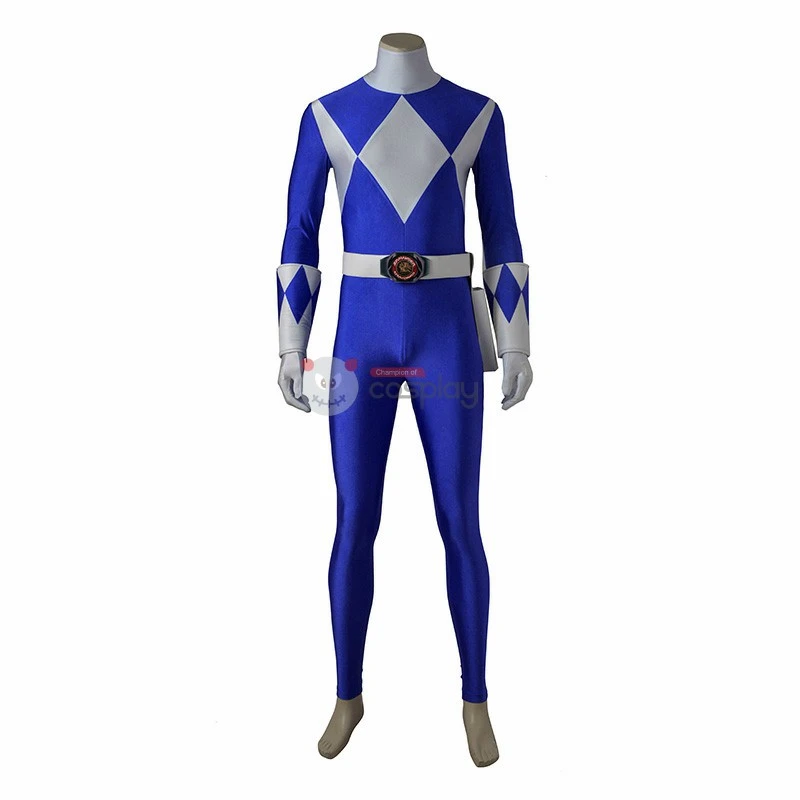 Dan Tricera Ranger Costume Blue Mighty Morphin' Power Rangers Cosplay Costumes 2 Dan Tricera Ranger Costume Blue Mighty Morphin' Power Rangers Cosplay Costumes - Image 2