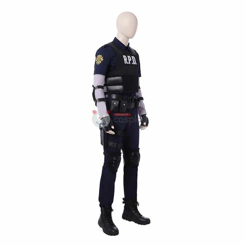 Ready To Ship Resident Evil 2 Cosplay Costume Leon S. Kennedy R.P.D. Suit Costumes 3 Ready To Ship Resident Evil 2 Cosplay Costume Leon S. Kennedy R.P.D. Suit Costumes - Image 3