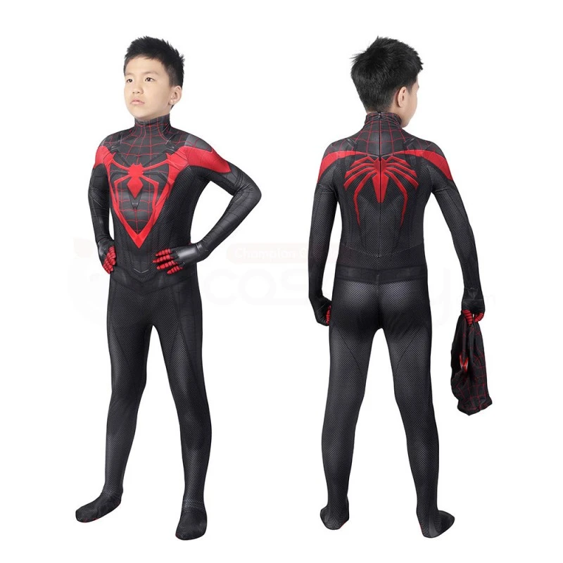 Spider-Man Miles Morales PS5 Cosplay Costume Spiderman Suit For Kids 3 Spider-Man Miles Morales PS5 Cosplay Costume Spiderman Suit For Kids - Image 3