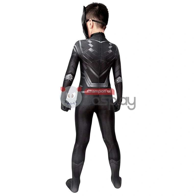Kids Captain America Civil War T'Challa Cosplay Costume Black Panther Jumpsuit 4 Kids Captain America Civil War T'Challa Cosplay Costume Black Panther Jumpsuit - Image 4