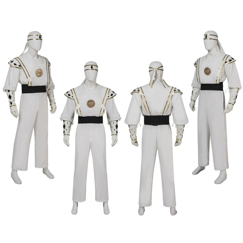 Mighty Morphin Power Rangers Tommy Oliver White Cosplay Costumes MMPR Cosplay Suit 9 Mighty Morphin Power Rangers Tommy Oliver White Cosplay Costumes MMPR Cosplay Suit - Image 9