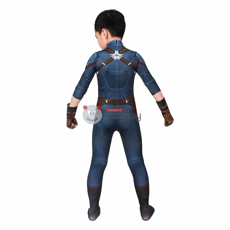 Kids Captain America Costume Avengers Infinity War Steve Rogers Cosplay Costume 4 Kids Captain America Costume Avengers Infinity War Steve Rogers Cosplay Costume - Image 4