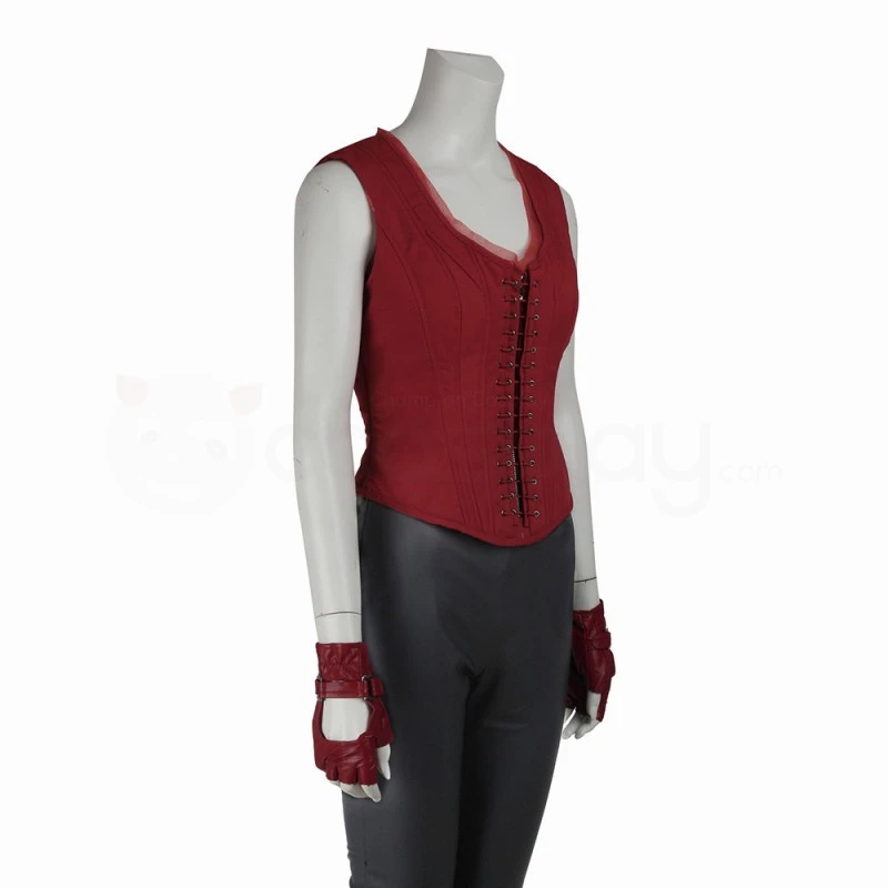 America Civil War Scarlet Witch Cosplay Costume Wanda Maximoff Red Suit 4 America Civil War Scarlet Witch Cosplay Costume Wanda Maximoff Red Suit - Image 4