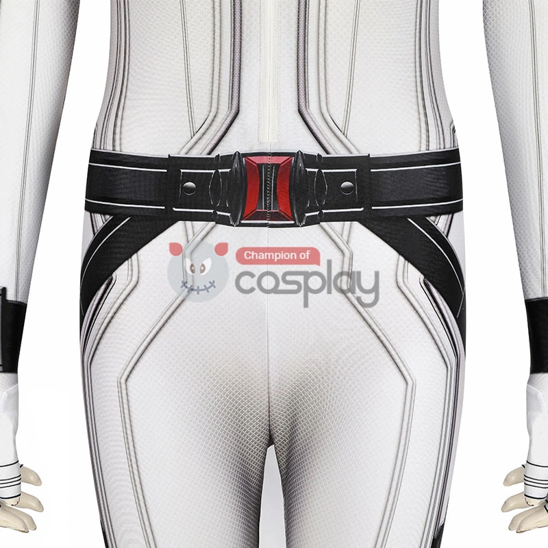 Natasha Romanoff White Jumpsuit 2020 Movie Black Widow Cosplay Costume 6 Natasha Romanoff White Jumpsuit 2020 Movie Black Widow Cosplay Costume - Image 6