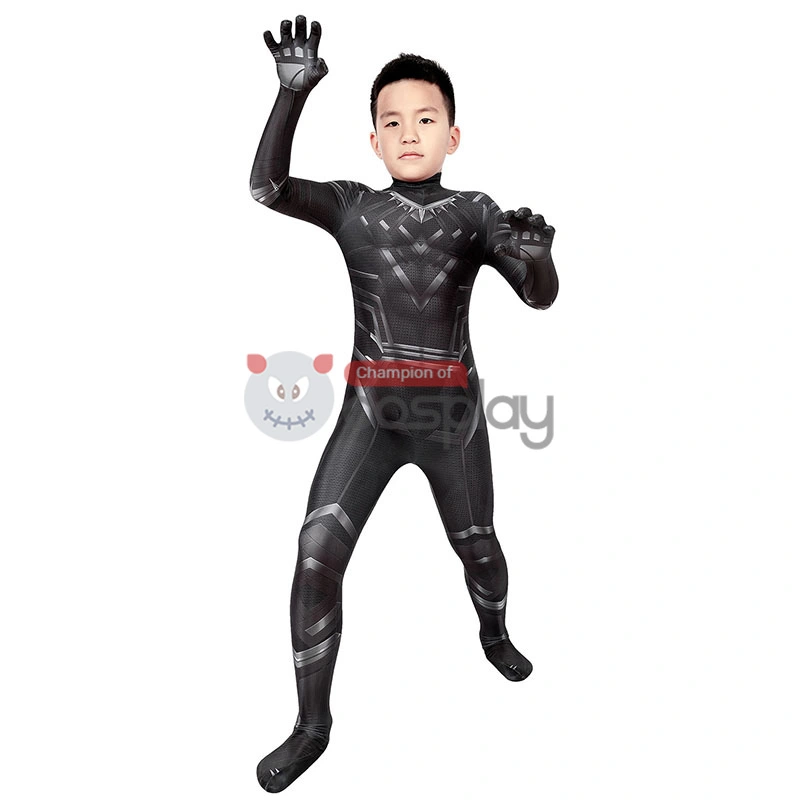 Kids Captain America Civil War T'Challa Cosplay Costume Black Panther Jumpsuit 6 Kids Captain America Civil War T'Challa Cosplay Costume Black Panther Jumpsuit - Image 6