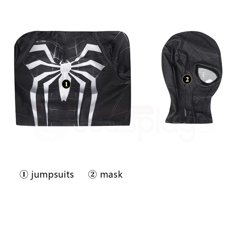 Kids Spiderman Miles Morales Suit Spider Man Venom Black Cosplay Costume 6 Kids Spiderman Miles Morales Suit Spider Man Venom Black Cosplay Costume - Image 6