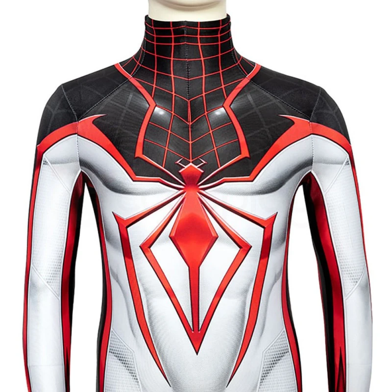 Kids Spider-Man TRACK Suit White Spiderman Miles Morales Cosplay Costume 8 Kids Spider-Man TRACK Suit White Spiderman Miles Morales Cosplay Costume - Image 8