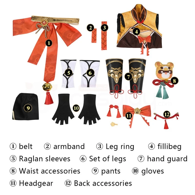 Xiangling Costume Game Genshin Impact Cosplay Suit 11 Xiangling Costume Game Genshin Impact Cosplay Suit - Image 11
