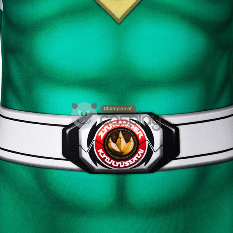 Mighty Morphin Power Rangers Cosplay Costume Green Ranger Jumpsuit For Kids 8 Mighty Morphin Power Rangers Cosplay Costume Green Ranger Jumpsuit For Kids - Image 8
