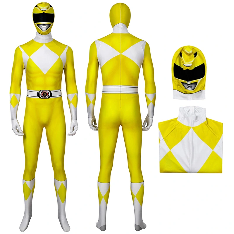 Adult Power Rangers Jumpsuit Mighty Morphin Power Rangers Cosplay Costume 3 Adult Power Rangers Jumpsuit Mighty Morphin Power Rangers Cosplay Costume - Image 3